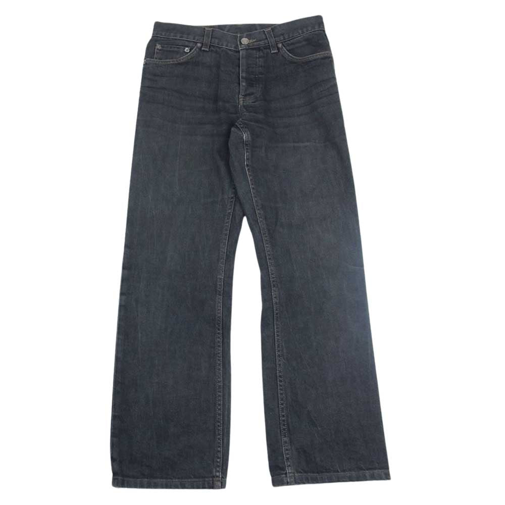 GUCCI グッチ ボタンフライ ストレート ブラック デニム パンツ ブラック系 46【中古】