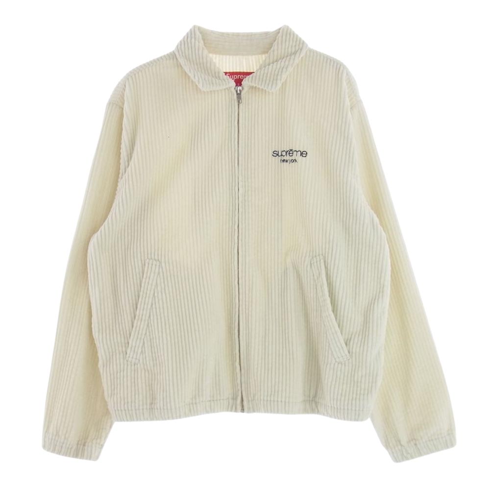 Supreme シュプリーム 20SS Wide Wale Corduroy Harrington Jacket ワイド ウェイル コーデュロイ ハリントン ジャケット オフホワイト系 S【中古】