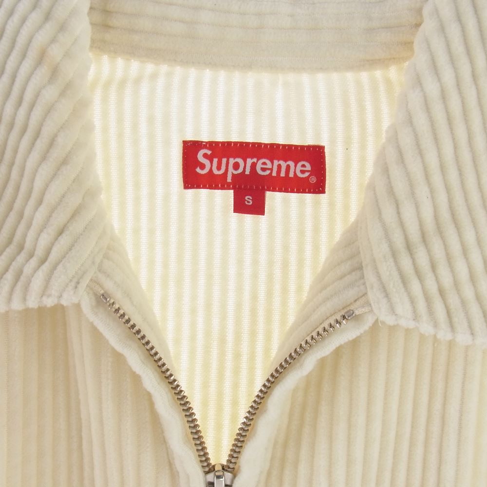 Supreme シュプリーム 20SS Wide Wale Corduroy Harrington Jacket ワイド ウェイル コーデュロイ ハリントン ジャケット オフホワイト系 S【中古】