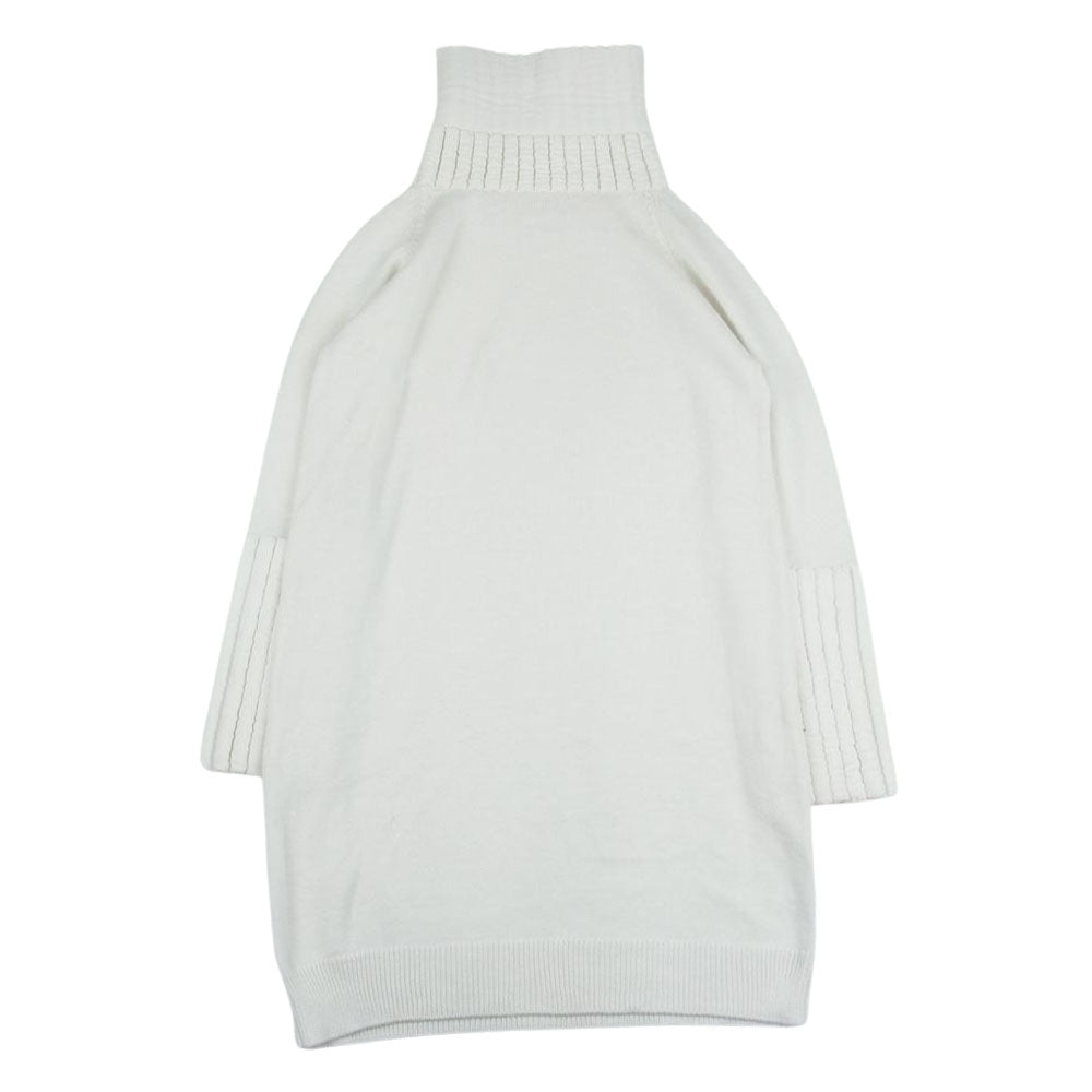 MAISON MARGIELA メゾンマルジェラ 19AW S62CT0051 MM6 エムエムシックス ウール混 テクスチャード タートルネック ドレス ニット ワンピース ホワイト系 S【中古】