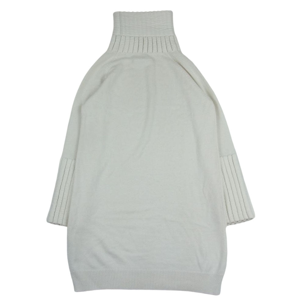 MAISON MARGIELA メゾンマルジェラ 19AW S62CT0051 MM6 エムエムシックス ウール混 テクスチャード タートルネック ドレス ニット ワンピース ホワイト系 S【中古】
