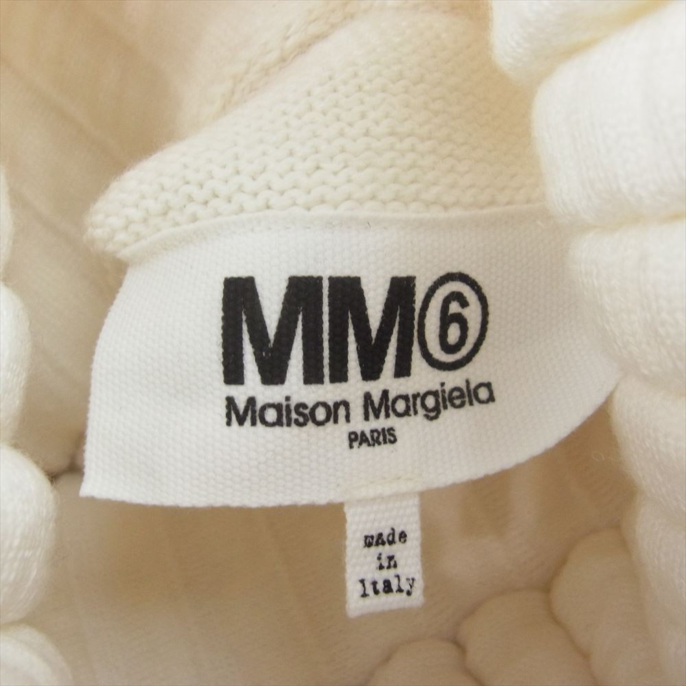 MAISON MARGIELA メゾンマルジェラ 19AW S62CT0051 MM6 エムエムシックス ウール混 テクスチャード タートルネック ドレス ニット ワンピース ホワイト系 S【中古】