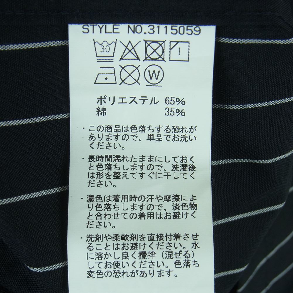 schott ショット ストライプ NYCタグ ポケット 半袖 ワーク シャツ 中国製 ブラック系 ホワイト系 S【中古】