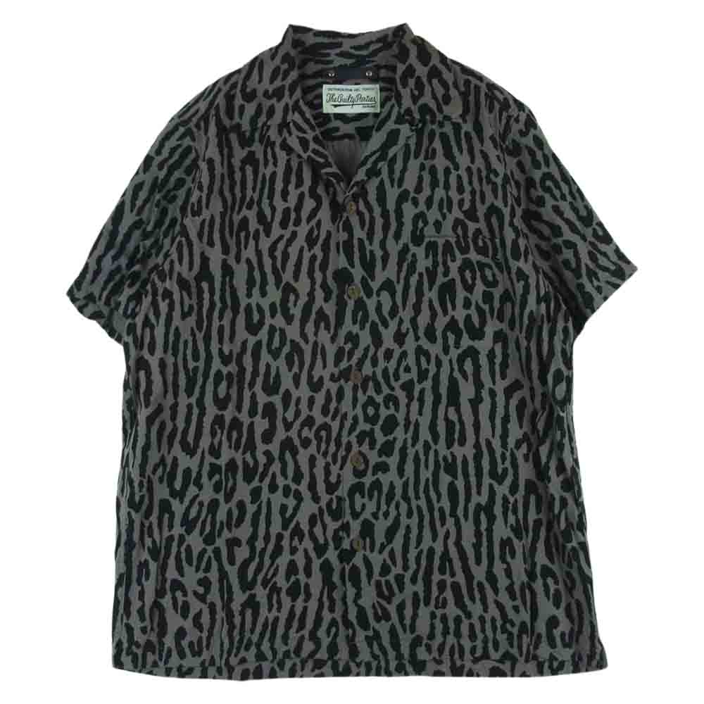 WACKO MARIA ワコマリア 22SS 22MND-WM001-77-012 MINEDENIM Hawaiian Shirt マインデニム オープンカラー レオパード 半袖 シャツ グレー系 ブラック系 1【中古】