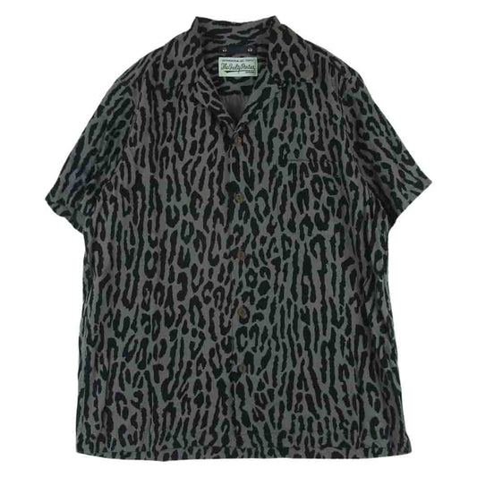 WACKO MARIA ワコマリア 22SS 22MND-WM001-77-012 MINEDENIM Hawaiian Shirt マインデニム オープンカラー レオパード 半袖 シャツ グレー系 ブラック系 1【中古】