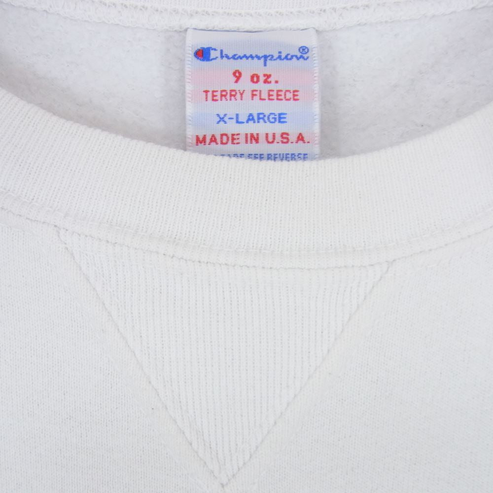 Champion チャンピオン テリー フリース スウェット クルーネック ホワイト系 XL【中古】