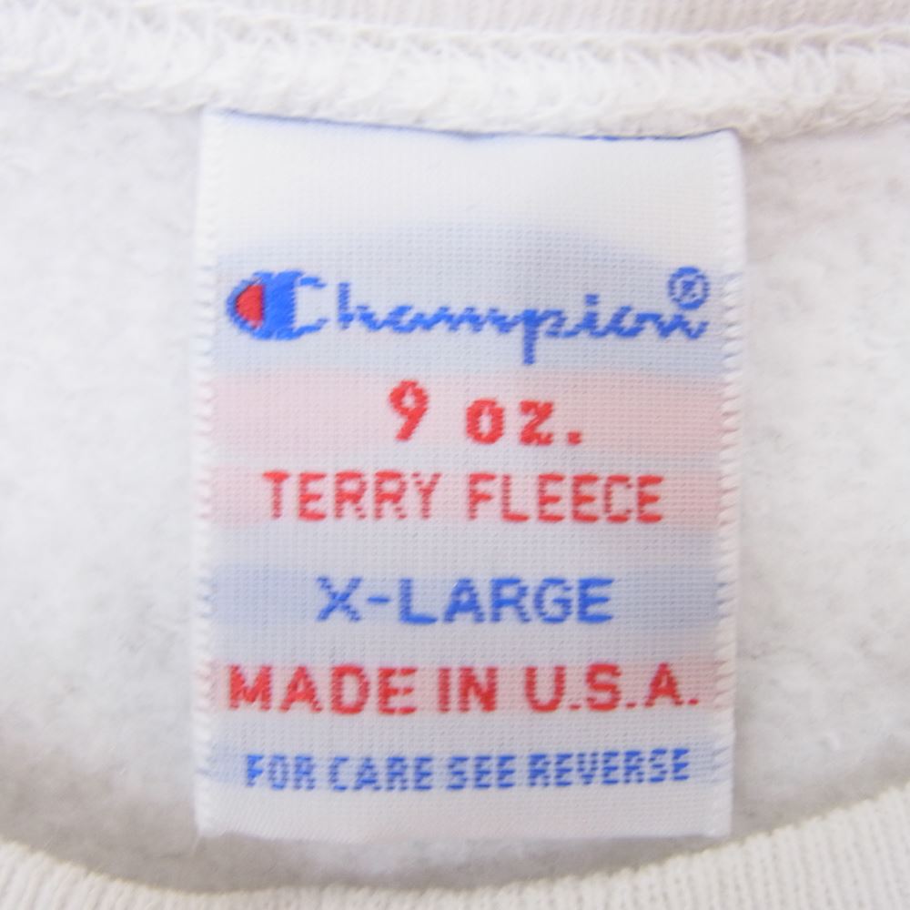 Champion チャンピオン テリー フリース スウェット クルーネック ホワイト系 XL【中古】