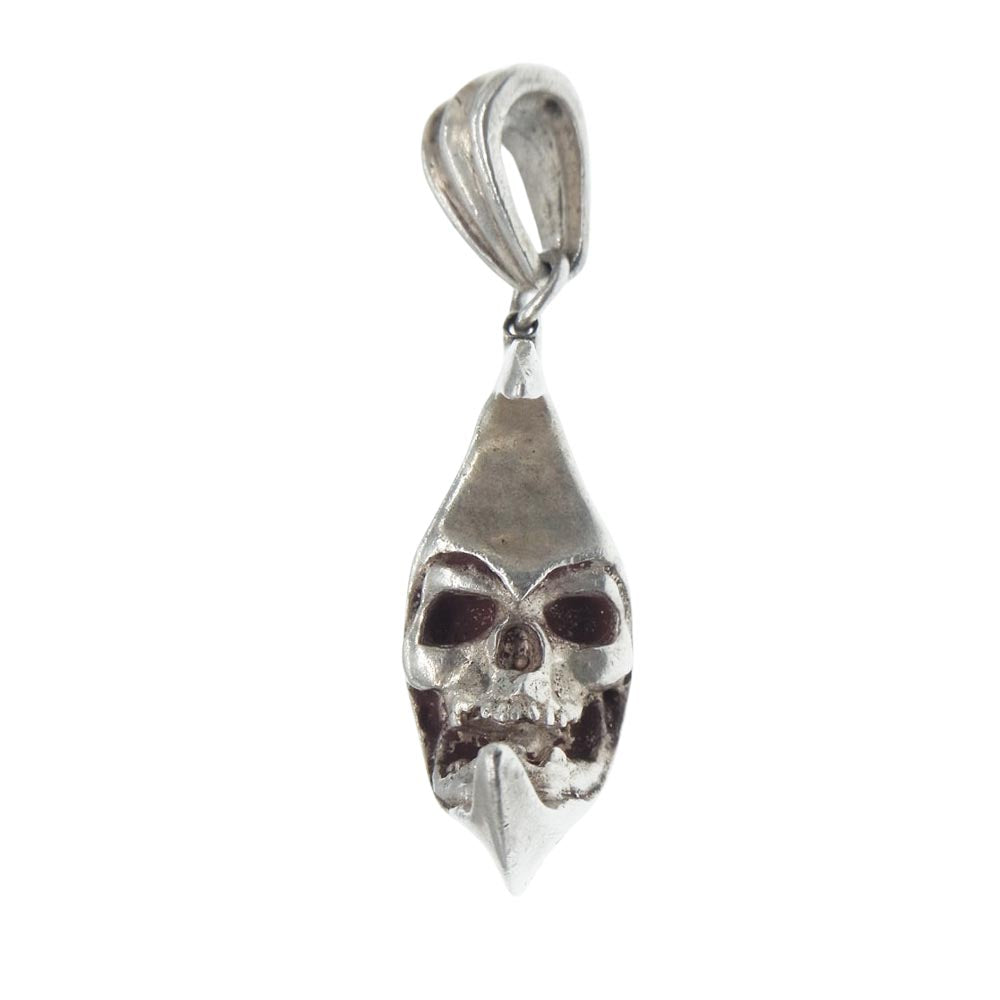 CRAZY PIG クレイジーピッグ スカルインザムーン ペンダント トップ ネックレス シルバー系【中古】