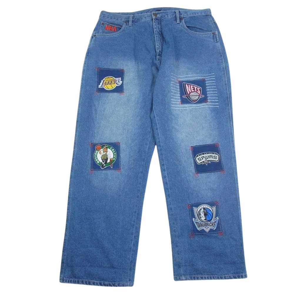 NBA 90s オールスター ワイド バギー デニム パンツ ロゴワッペン インディゴブルー系 38【中古】