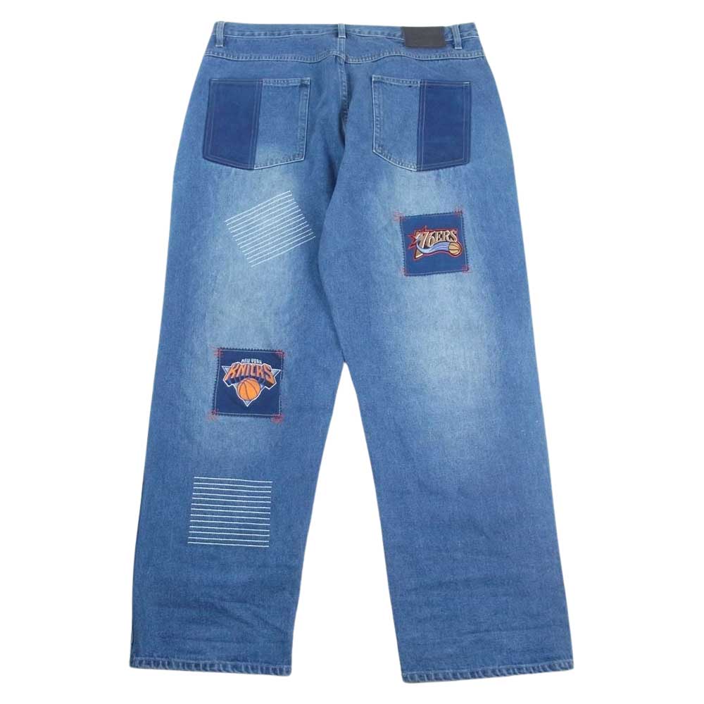 NBA 90s オールスター ワイド バギー デニム パンツ ロゴワッペン インディゴブルー系 38【中古】
