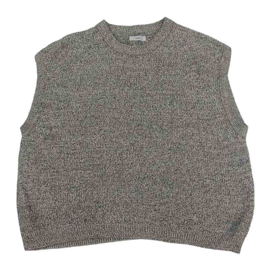 アンフィル WWSP-UU009 organic hemp ribbed-knit vest オーガニック ヘンプ リブ ニット ベスト ブラック系 ベージュ系 4【中古】