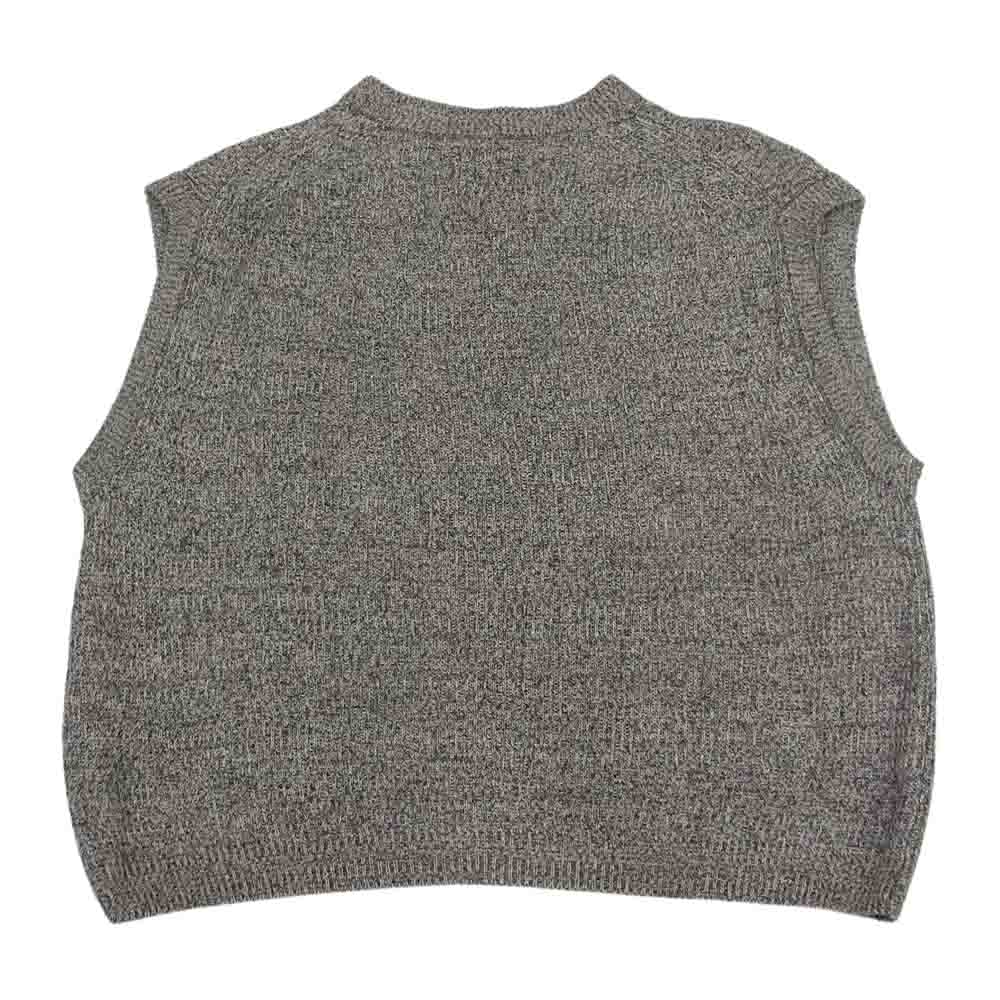 アンフィル WWSP-UU009 organic hemp ribbed-knit vest オーガニック ヘンプ リブ ニット ベスト ブラック系 ベージュ系 4【中古】