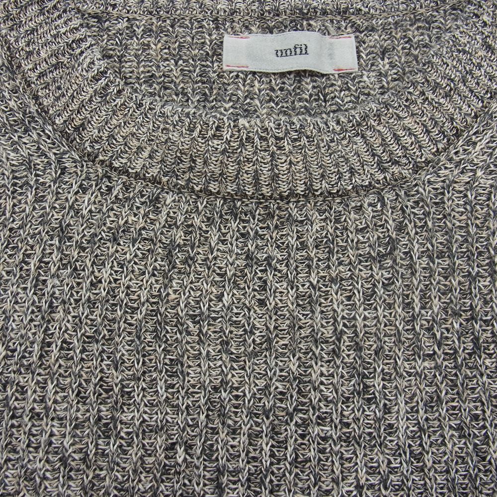 アンフィル WWSP-UU009 organic hemp ribbed-knit vest オーガニック ヘンプ リブ ニット ベスト ブラック系 ベージュ系 4【中古】