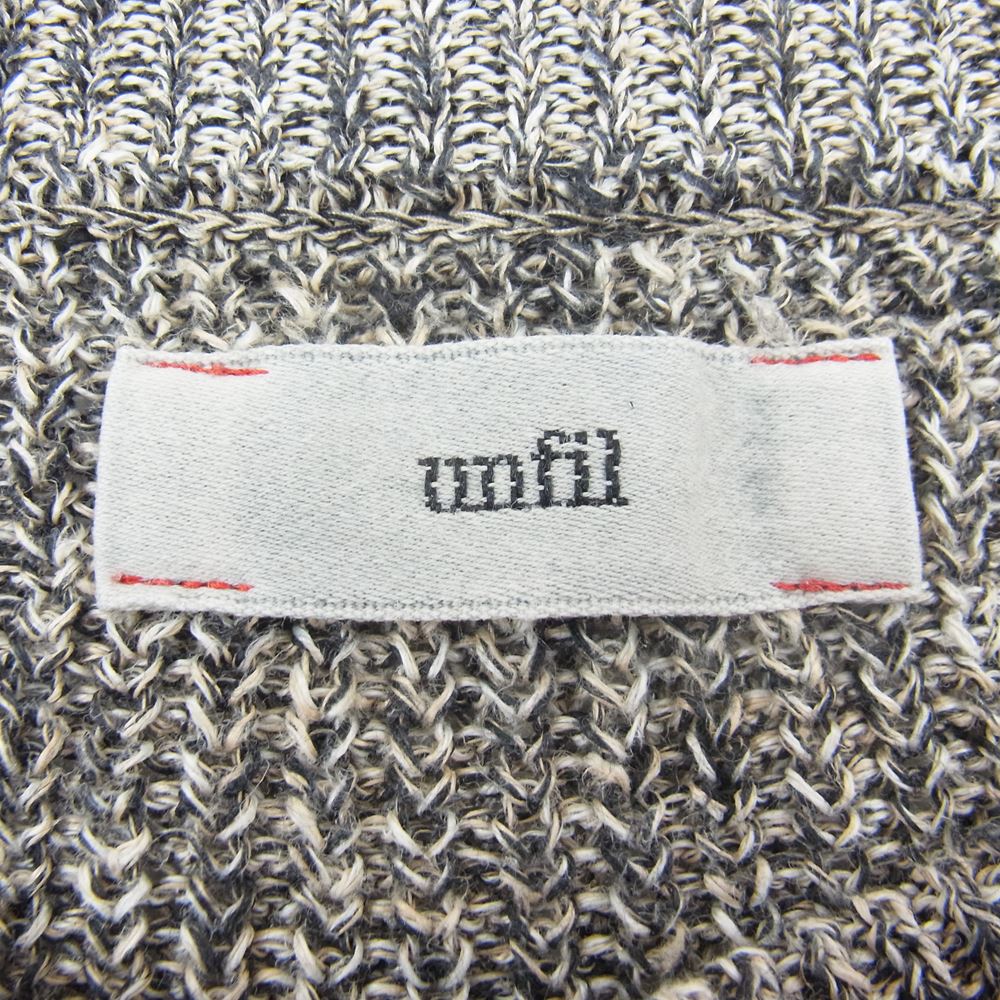 アンフィル WWSP-UU009 organic hemp ribbed-knit vest オーガニック ヘンプ リブ ニット ベスト ブラック系 ベージュ系 4【中古】