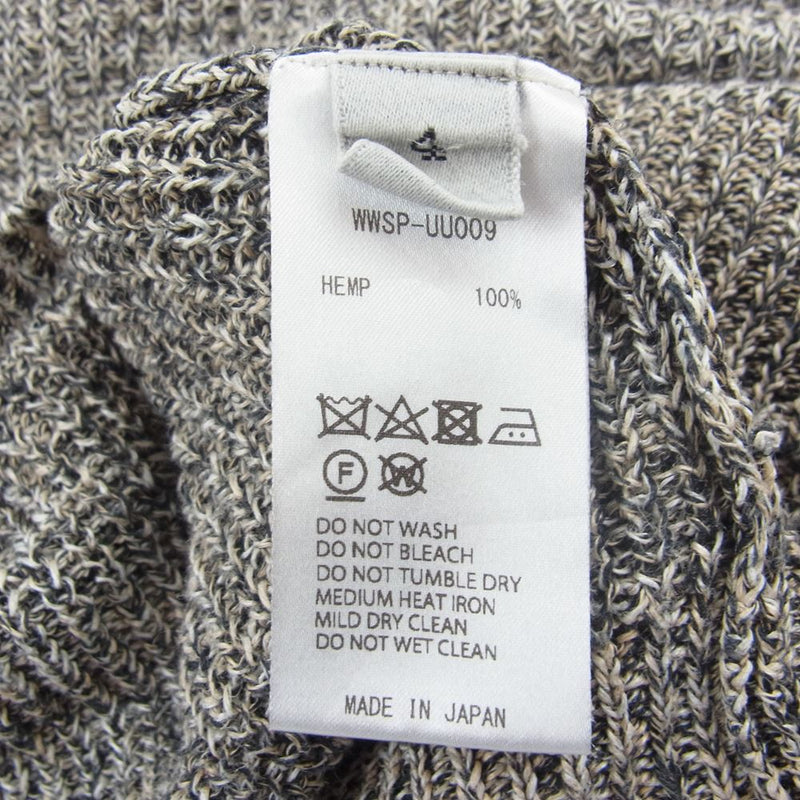 アンフィル WWSP-UU009 organic hemp ribbed-knit vest オーガニック ヘンプ リブ ニット ベスト ブラック系 ベージュ系 4【中古】