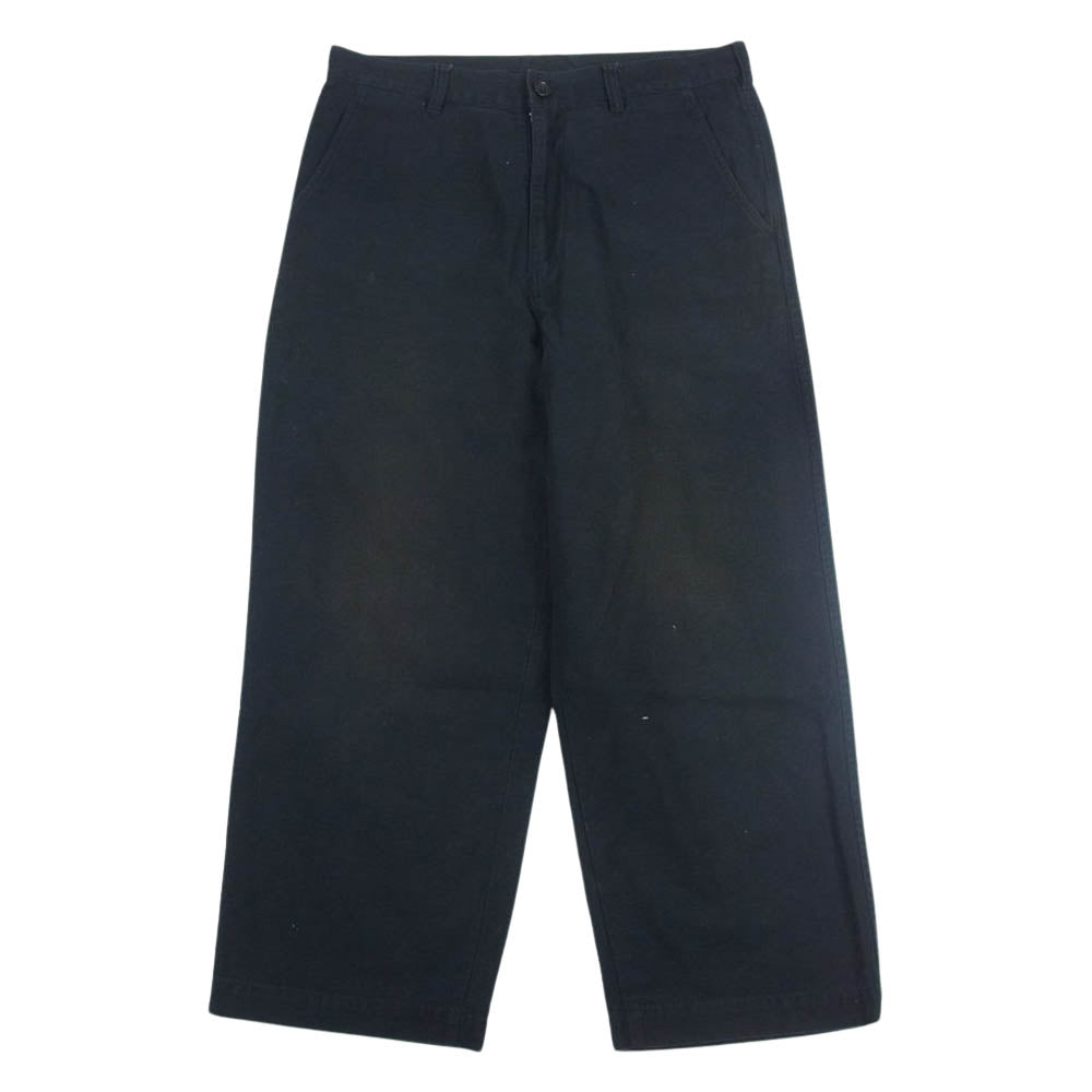 COMME des GARCONS HOMME コムデギャルソンオム HF-P033 Back Satin Wide Pants コットン ワイド パンツ ブラック系 XS【中古】