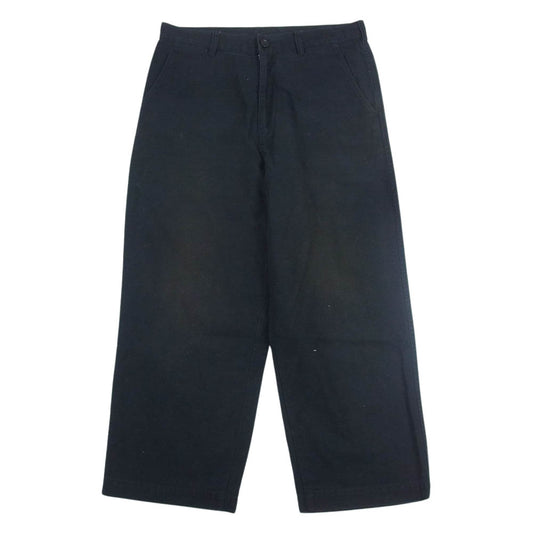 COMME des GARCONS HOMME コムデギャルソンオム HF-P033 Back Satin Wide Pants コットン ワイド パンツ ブラック系 XS【中古】