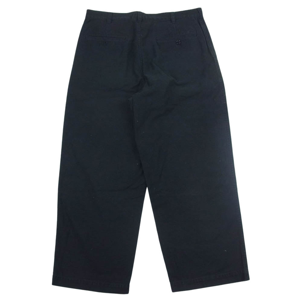 COMME des GARCONS HOMME コムデギャルソンオム HF-P033 Back Satin Wide Pants コットン ワイド パンツ ブラック系 XS【中古】