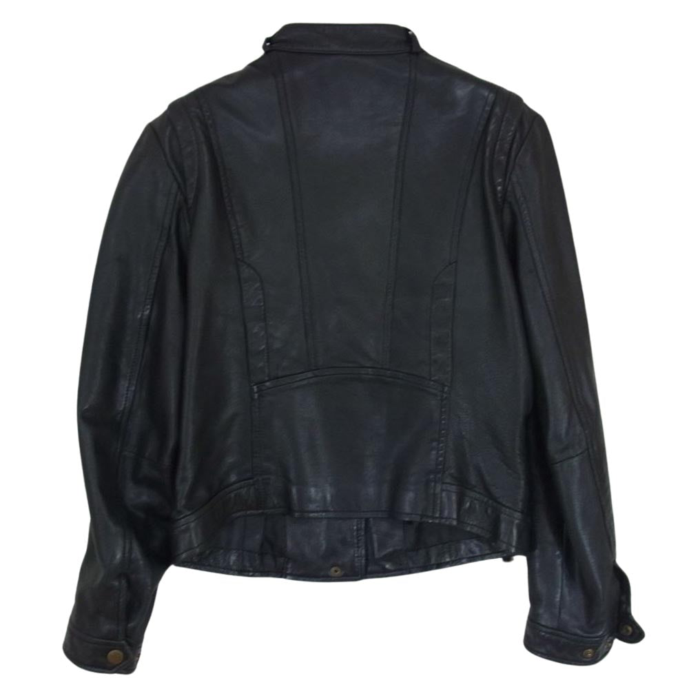 スローブ イエナ 羊革 シープ レザー シングル ライダース ジャケット ブラック系 サイズ表記無【中古】