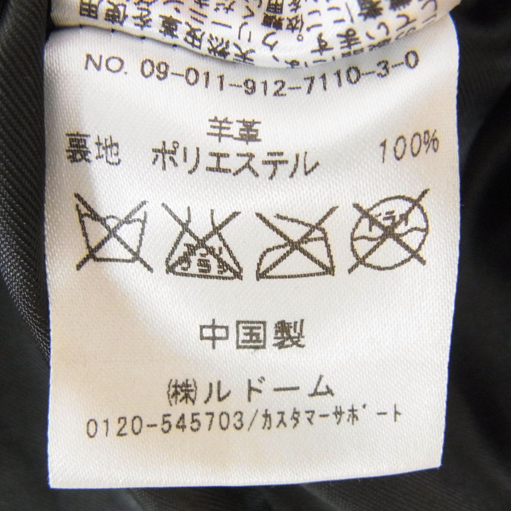 スローブ イエナ 羊革 シープ レザー シングル ライダース ジャケット ブラック系 サイズ表記無【中古】