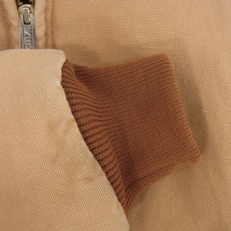 POLAR KING アクティブジャケット 刺繍 裏地フリース ブラウン M キー POLAR KING ワーク ジャケット ダック地 フルジップ