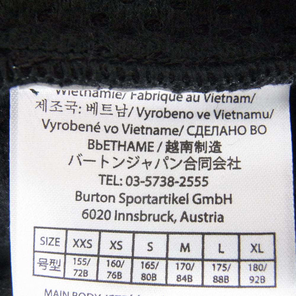 BURTON バートン WB BOLDEN FLC FZ フリースジャケット ブラック系 XS【美品】【中古】