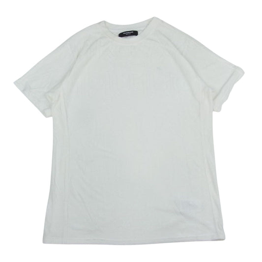 1piu1uguale3 ウノピュウノウグァーレトレ RELAX リラックス パイル モノグラム ロゴ 半袖 Tシャツ ホワイト ホワイト系 XL【中古】