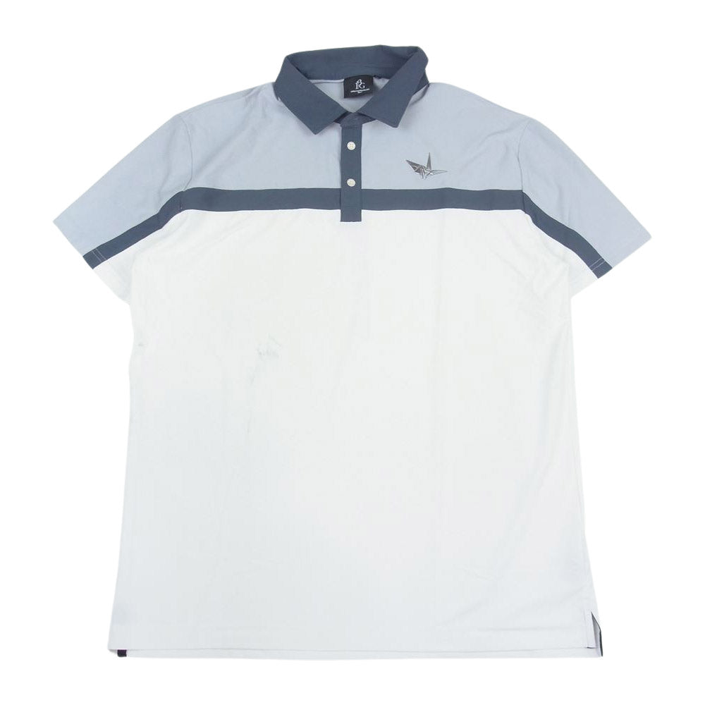 1piu1uguale3 ウノピュウノウグァーレトレ GRT092-POE333 GOLF ゴルフ 折鶴ロゴ CHEST SWITCHED S/S POLO 半袖 ポロシャツ ホワイト系 6【中古】