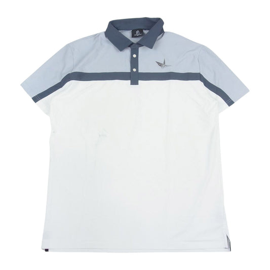1piu1uguale3 ウノピュウノウグァーレトレ GRT092-POE333 GOLF ゴルフ 折鶴ロゴ CHEST SWITCHED S/S POLO 半袖 ポロシャツ ホワイト系 6【中古】