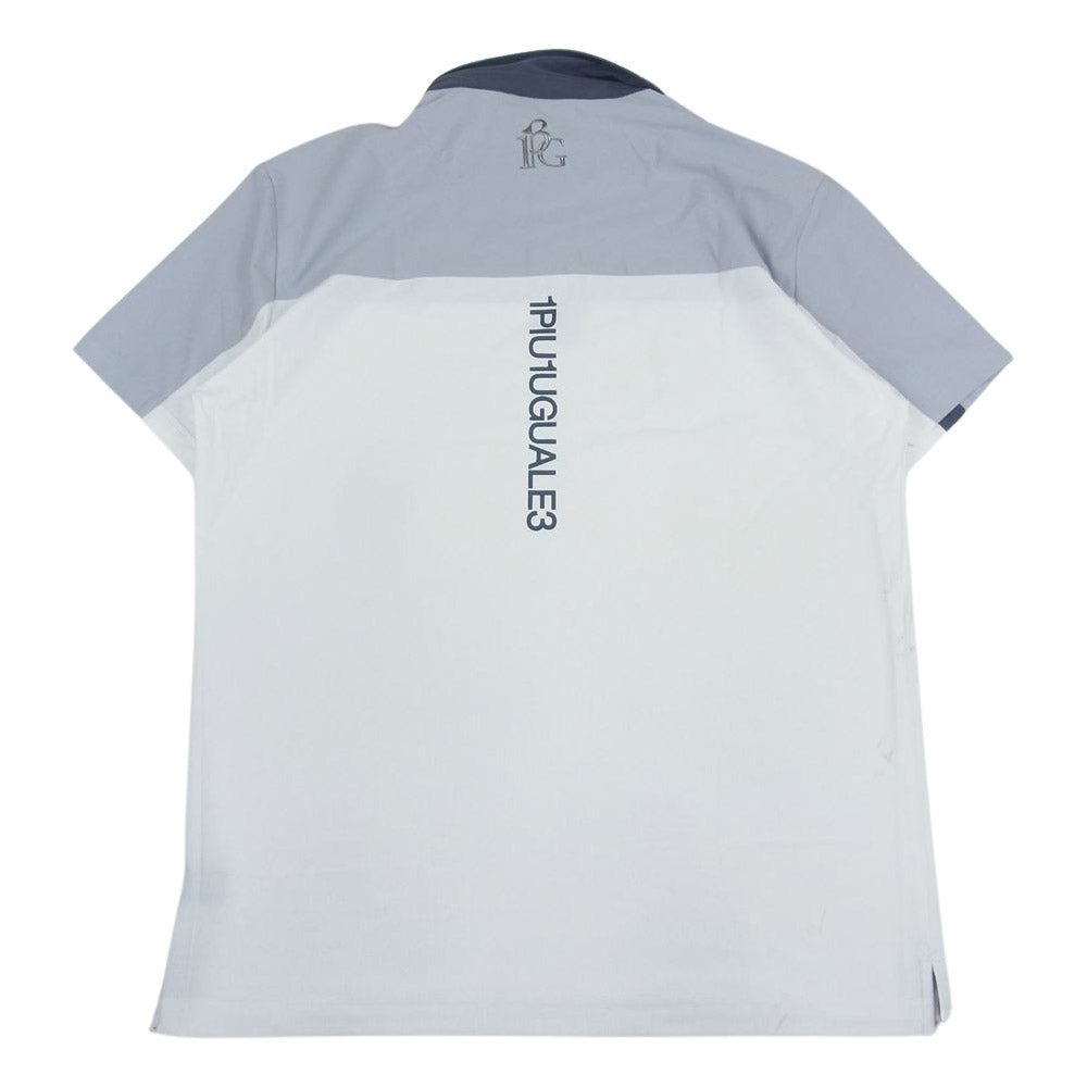 1piu1uguale3 ウノピュウノウグァーレトレ GRT092-POE333 GOLF ゴルフ 折鶴ロゴ CHEST SWITCHED S/S POLO 半袖 ポロシャツ ホワイト系 6【中古】