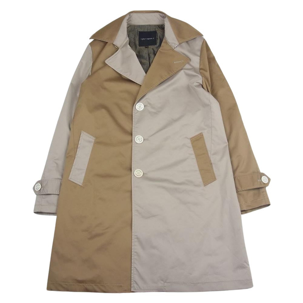 1piu1uguale3 ウノピュウノウグァーレトレ MRC133 POE289 CRAZY SINGLE TRENCH COAT クレイジー シングル トレンチ コート ベージュ系 6【中古】
