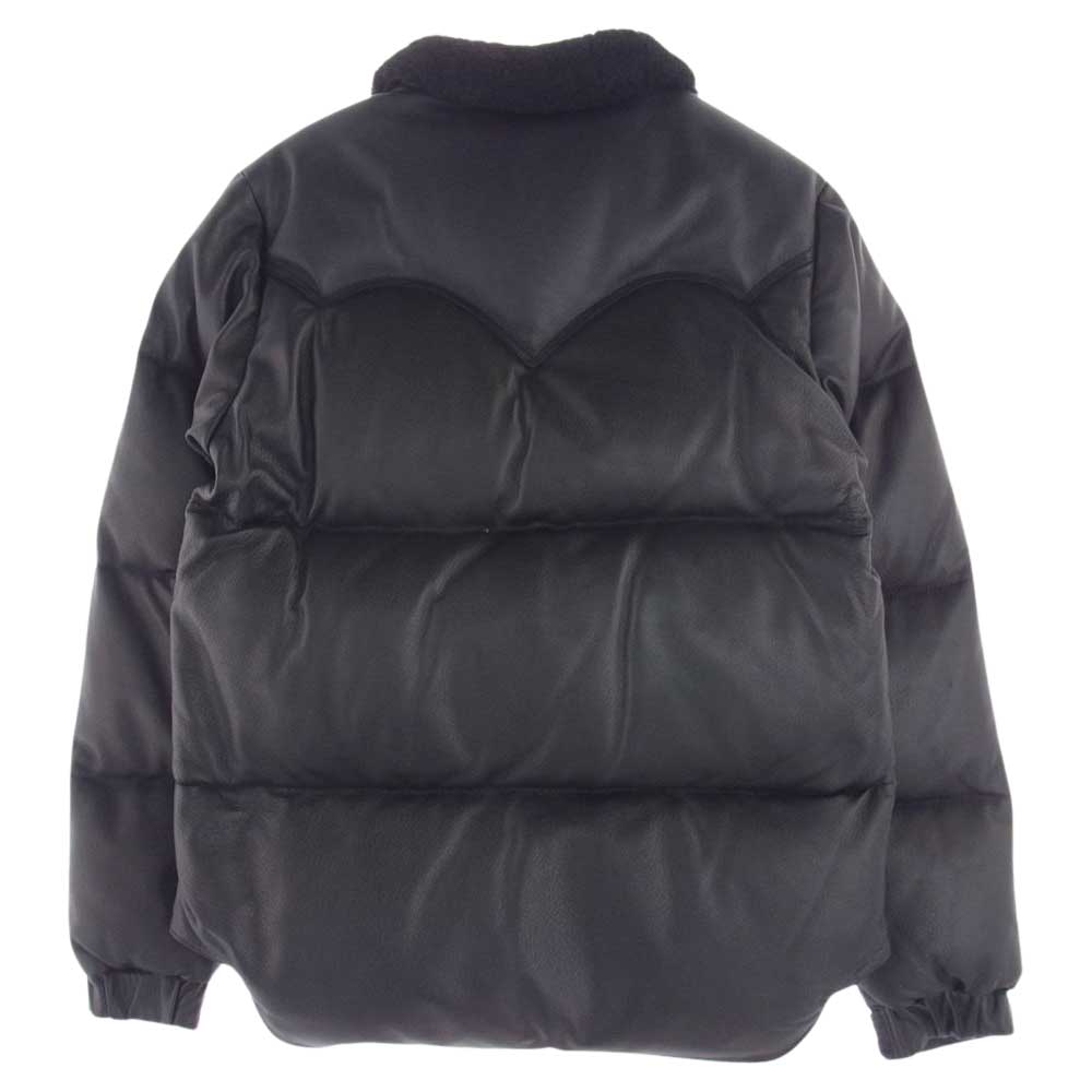 1piu1uguale3 ウノピュウノウグァーレトレ MRB337-LAB028 × ROCKY MOUNTAIN ロッキーマウンテン ボア レザー ダウン ジャケット ブラック系 IV（4）【美品】【中古】