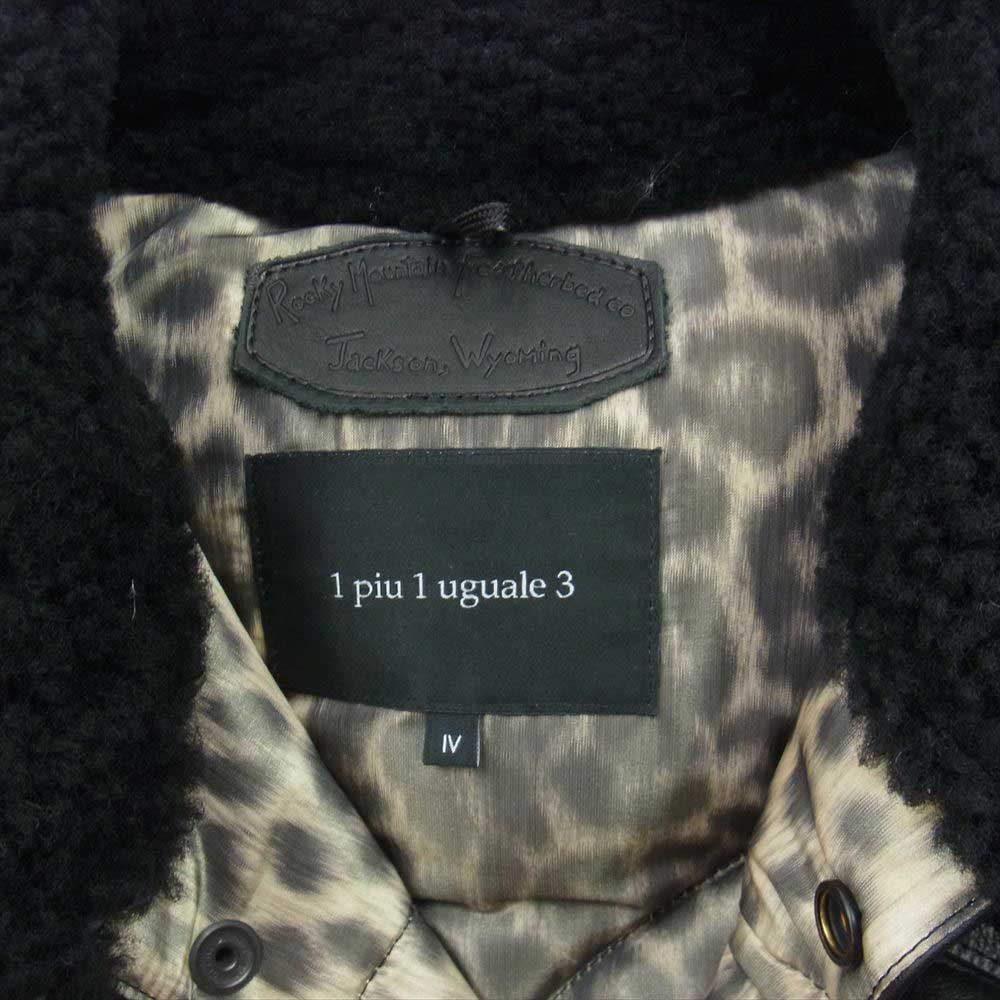 1piu1uguale3 ウノピュウノウグァーレトレ MRB337-LAB028 × ROCKY MOUNTAIN ロッキーマウンテン ボア レザー ダウン ジャケット ブラック系 IV（4）【美品】【中古】