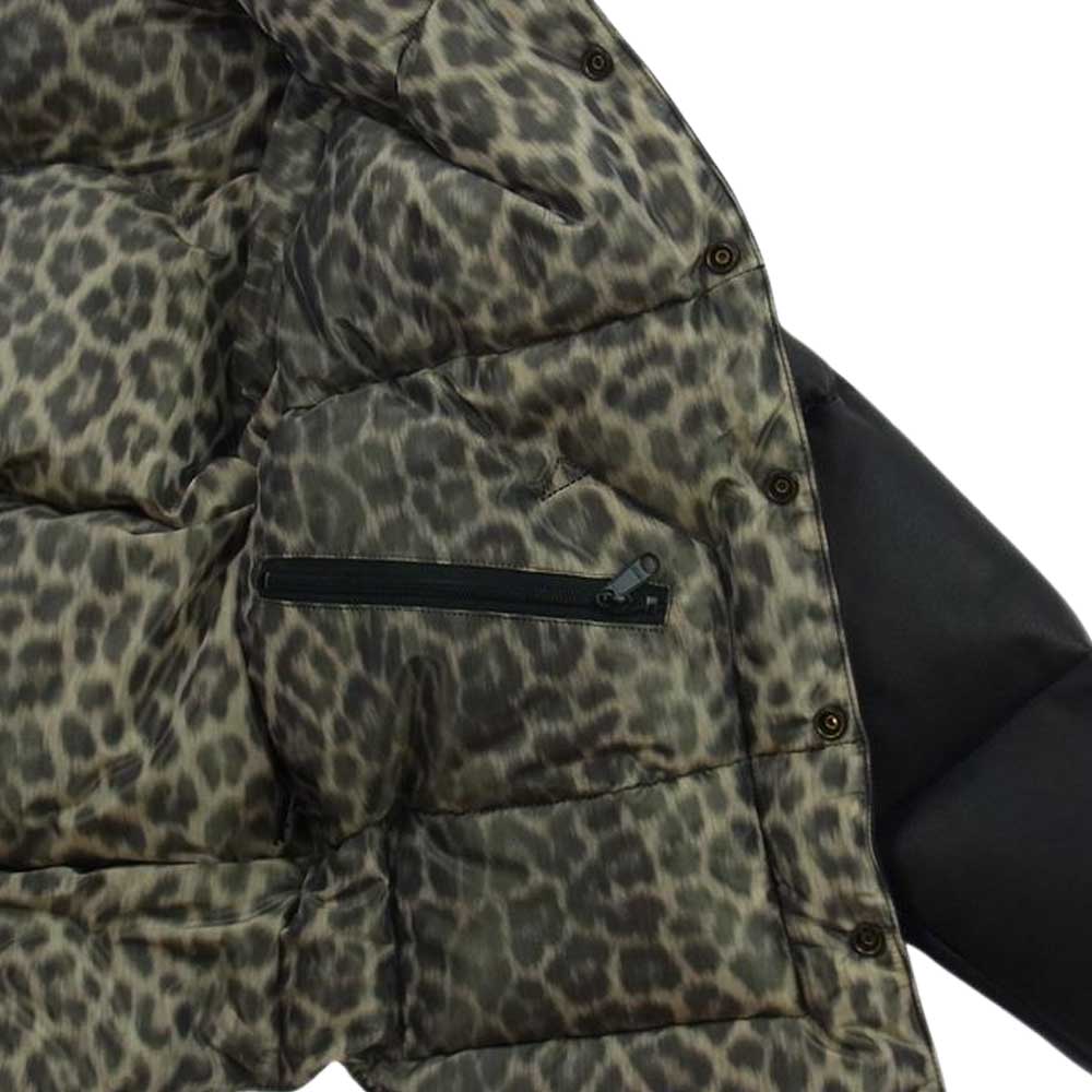 1piu1uguale3 ウノピュウノウグァーレトレ MRB337-LAB028 × ROCKY MOUNTAIN ロッキーマウンテン ボア レザー ダウン ジャケット ブラック系 IV（4）【美品】【中古】