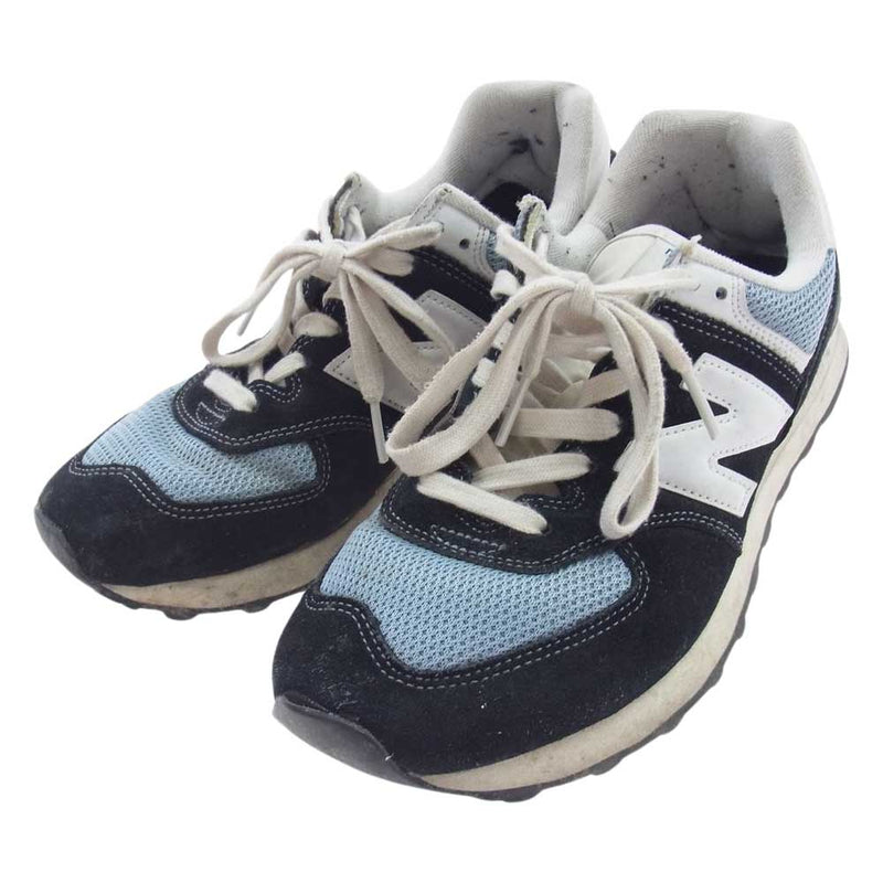 NEW BALANCE ニューバランス ML574HF2 ローカット スニーカー ブラック系 ホワイト系 ライトブルー系 25.5cm【中古】