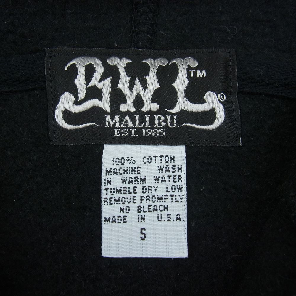 BILL WALL LEATHER ビルウォールレザー BWL Hooded Sweatshirt 裏起毛 フルジップ スウェット パーカー ブラック系 S【中古】