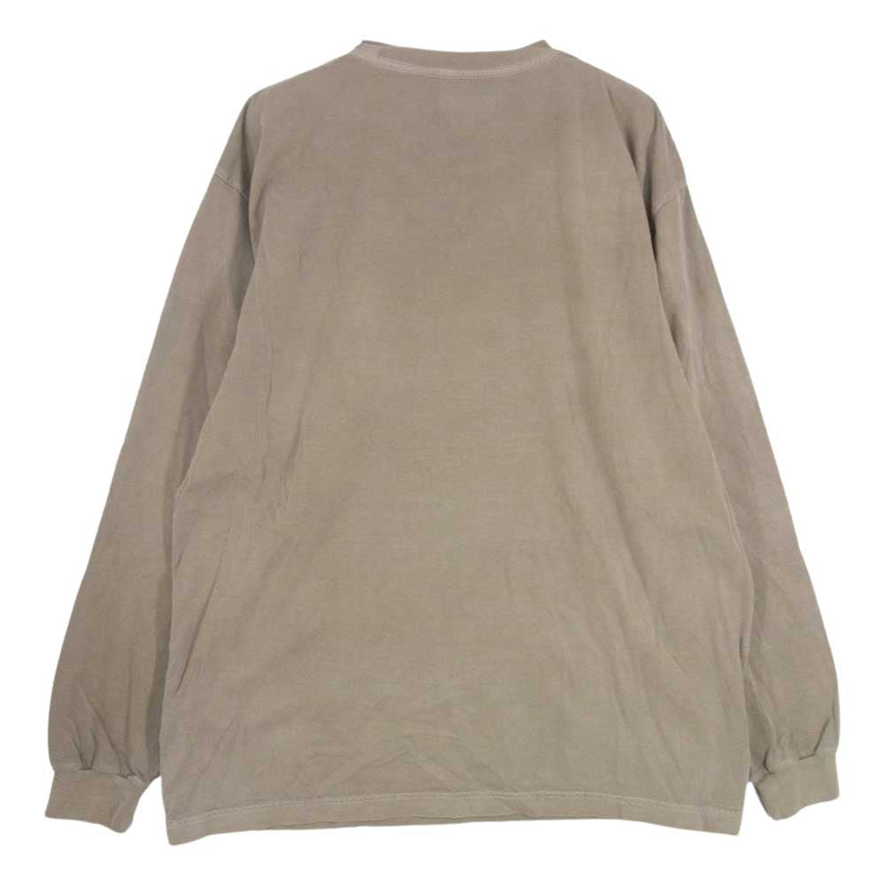 DESCENDANT ディセンダント CACHALOT カシャロ ロングスリーブ 長袖 ポケット Tシャツ ロンT クジラ 刺繍 カーキ系 1【中古】