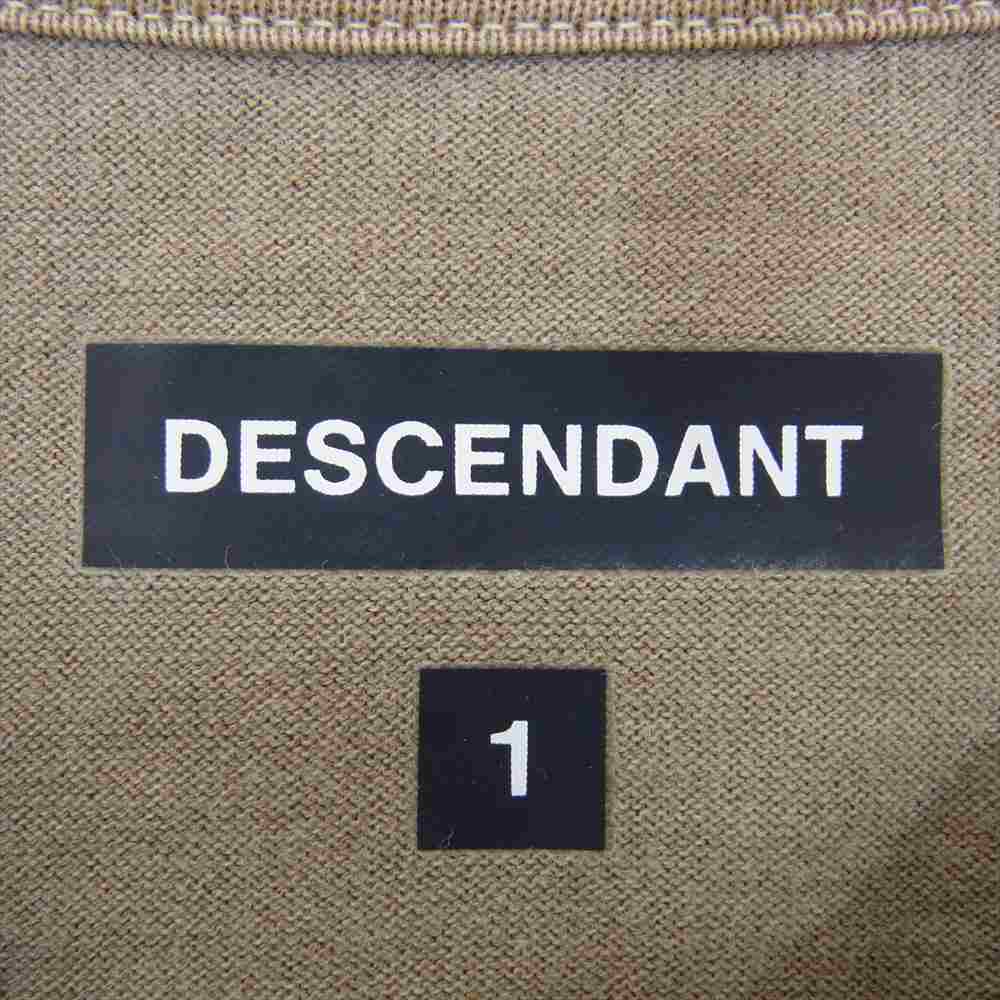 DESCENDANT ディセンダント CACHALOT カシャロ ロングスリーブ 長袖 ポケット Tシャツ ロンT クジラ 刺繍 カーキ系 1【中古】