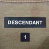 DESCENDANT ディセンダント CACHALOT カシャロ ロングスリーブ 長袖 ポケット Tシャツ ロンT クジラ 刺繍 カーキ系 1【中古】