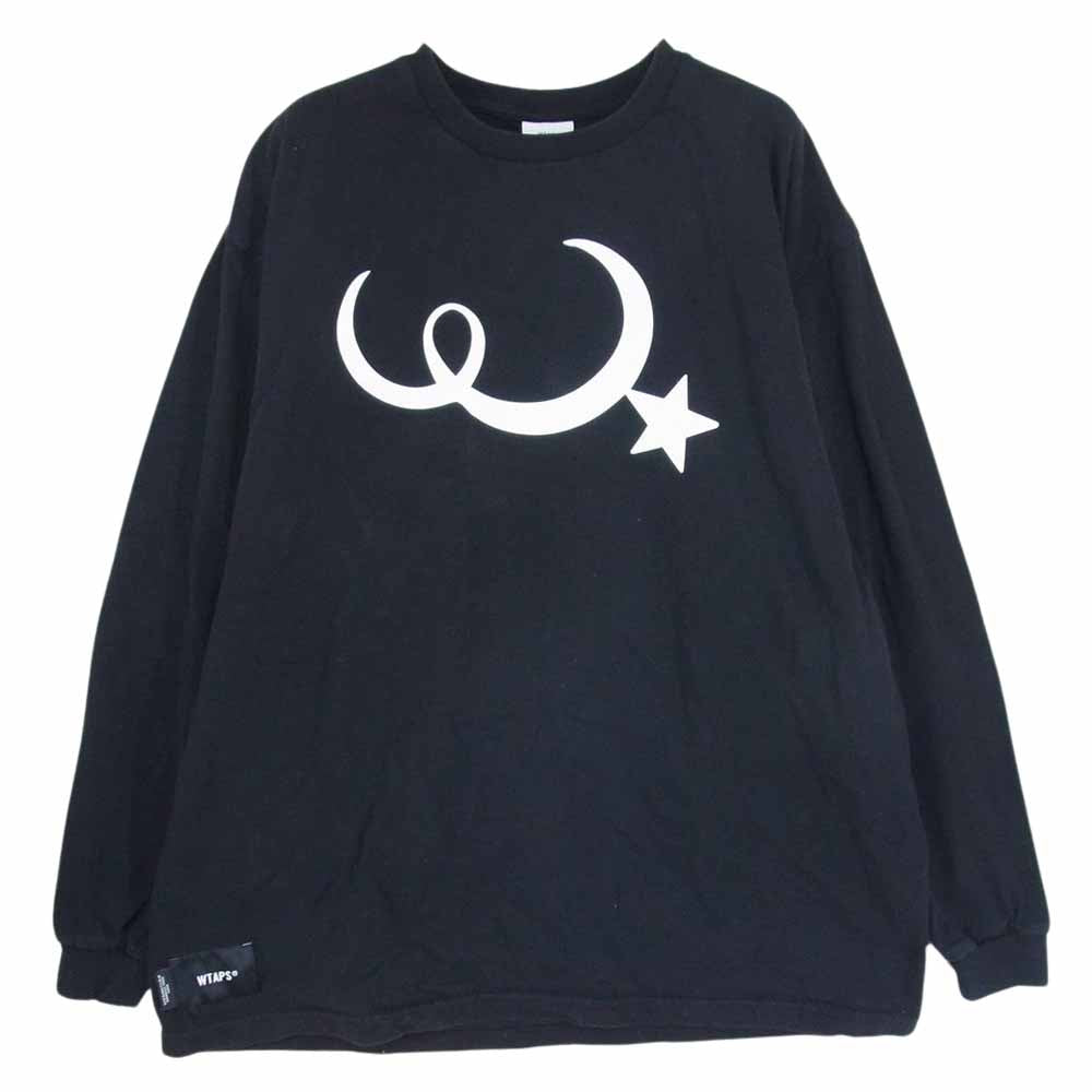 WTAPS ダブルタップス SNEAK MOON&STAR L/S TEE ムーン スター プリントロングスリーブ 長袖 Tシャツ ロンT ブラック系 02【中古】