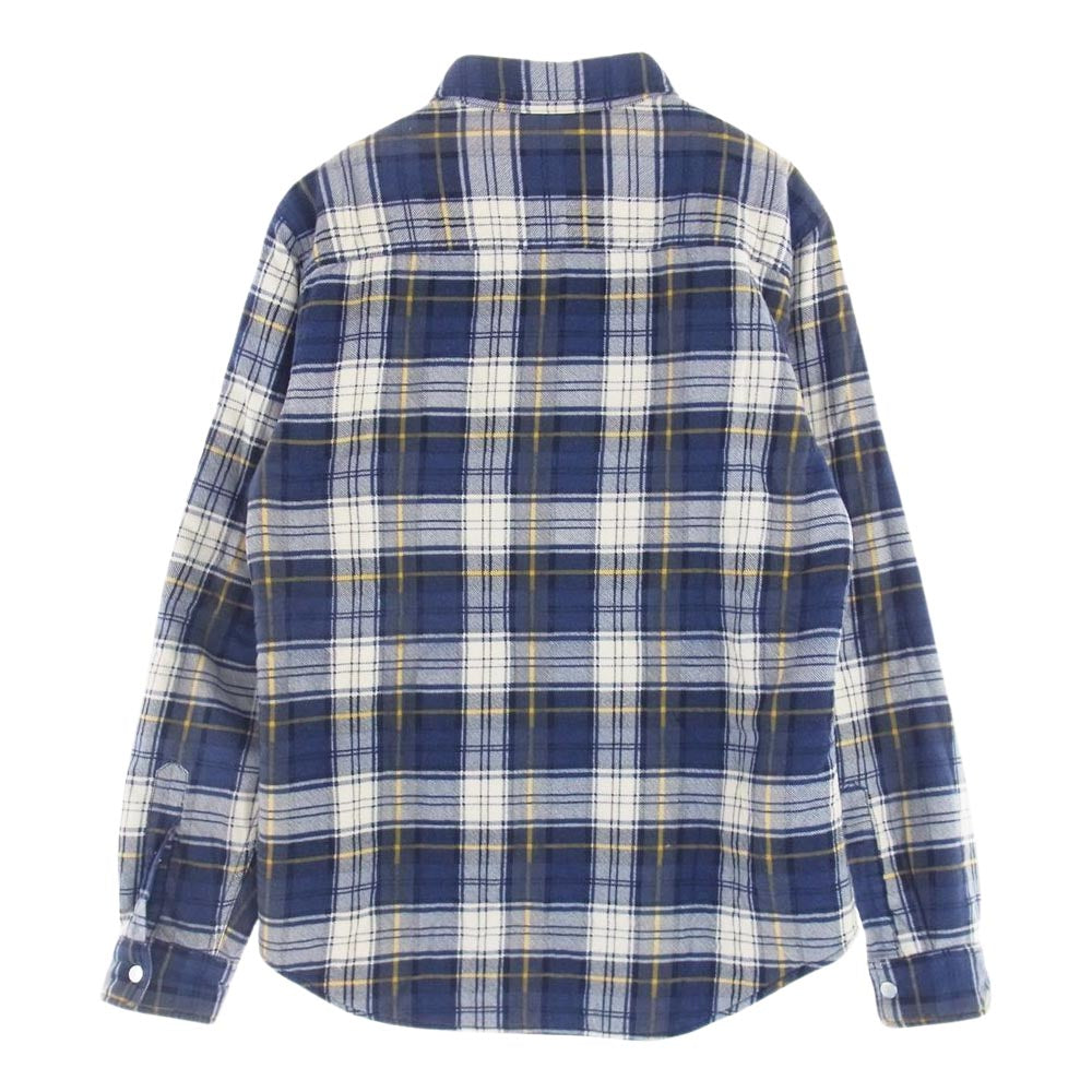 Supreme シュプリーム 15AW Flannel Sherpa Shirt フランネル シェルパ シャツ チェック ジャケット 内ボア ブルー系 マルチカラー系 S【中古】