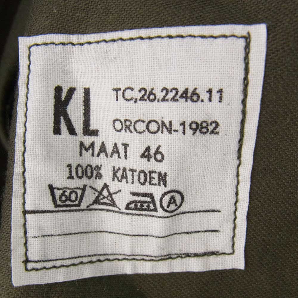 オランダ軍 ヴィンテージ Smock Coat スモック コート ミリタリー ベルクロ フロント モスグリーン系【中古】