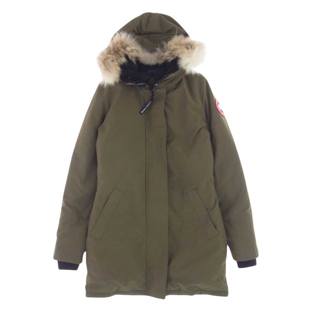 CANADA GOOSE カナダグース 3037L 国内正規品 サザビーリーグ Victoria Parka ヴィクトリア パーカー ダウン ジャケット モスグリーン系 XS【中古】