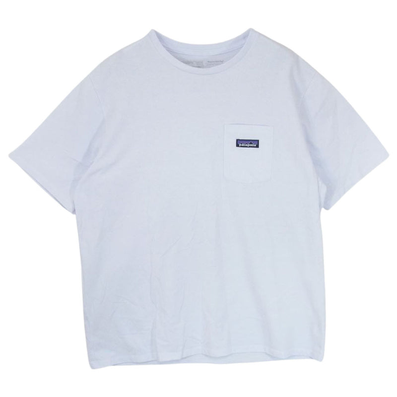 patagonia パタゴニア 21SS 37406SP21 ポケット付き ロゴラベル クルーネック 半袖 Tシャツ ホワイト系 L【中古】