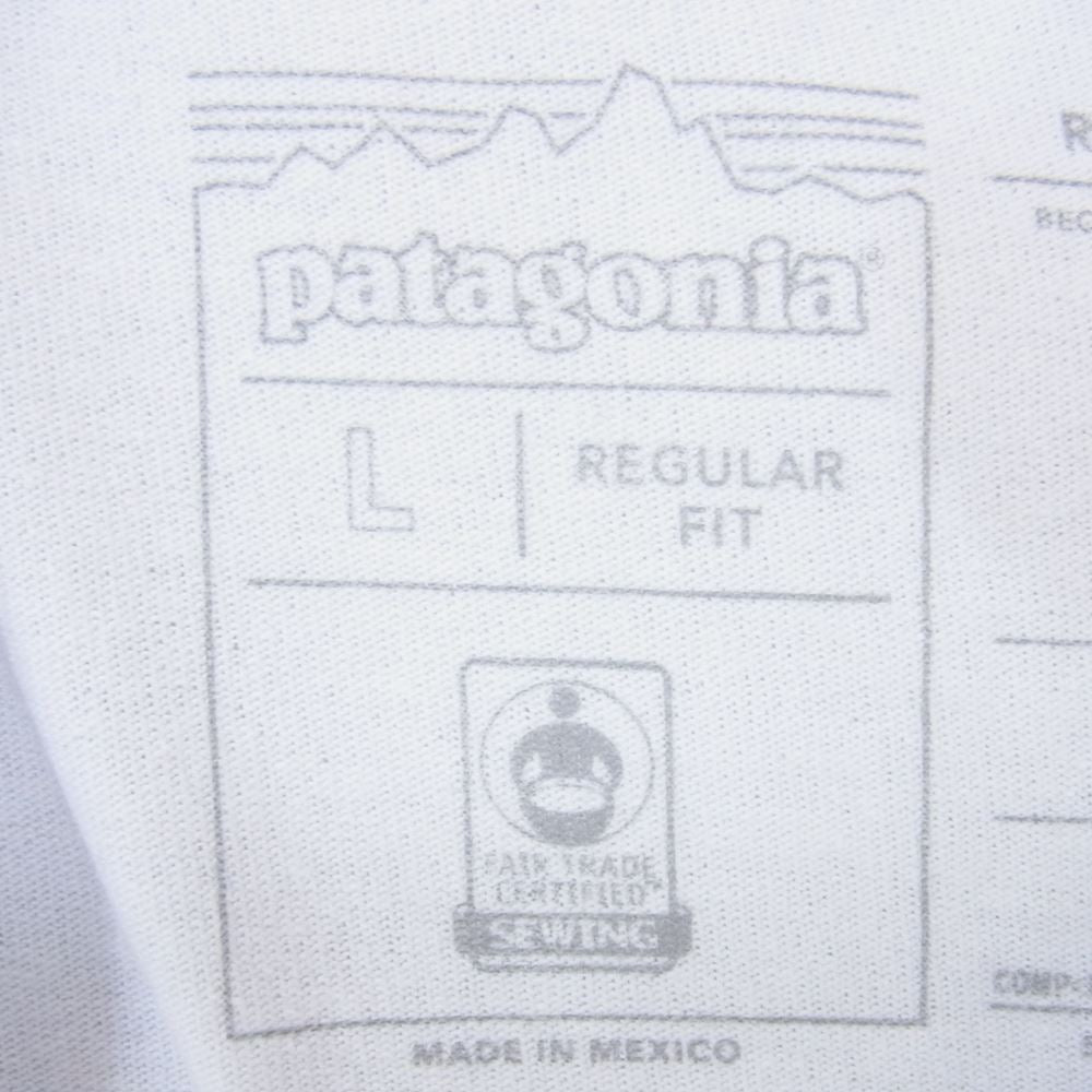 patagonia パタゴニア 21SS 37406SP21 ポケット付き ロゴラベル クルーネック 半袖 Tシャツ ホワイト系 L【中古】