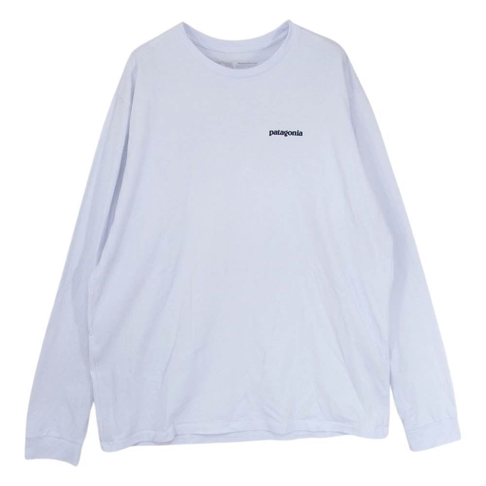 patagonia パタゴニア バックロゴプリント クルーネック 長袖 Tシャツ ホワイト系 L【中古】