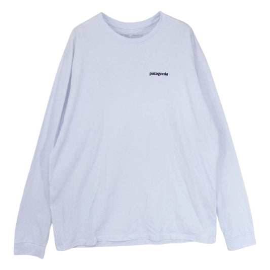 patagonia パタゴニア バックロゴプリント クルーネック 長袖 Tシャツ ホワイト系 L【中古】
