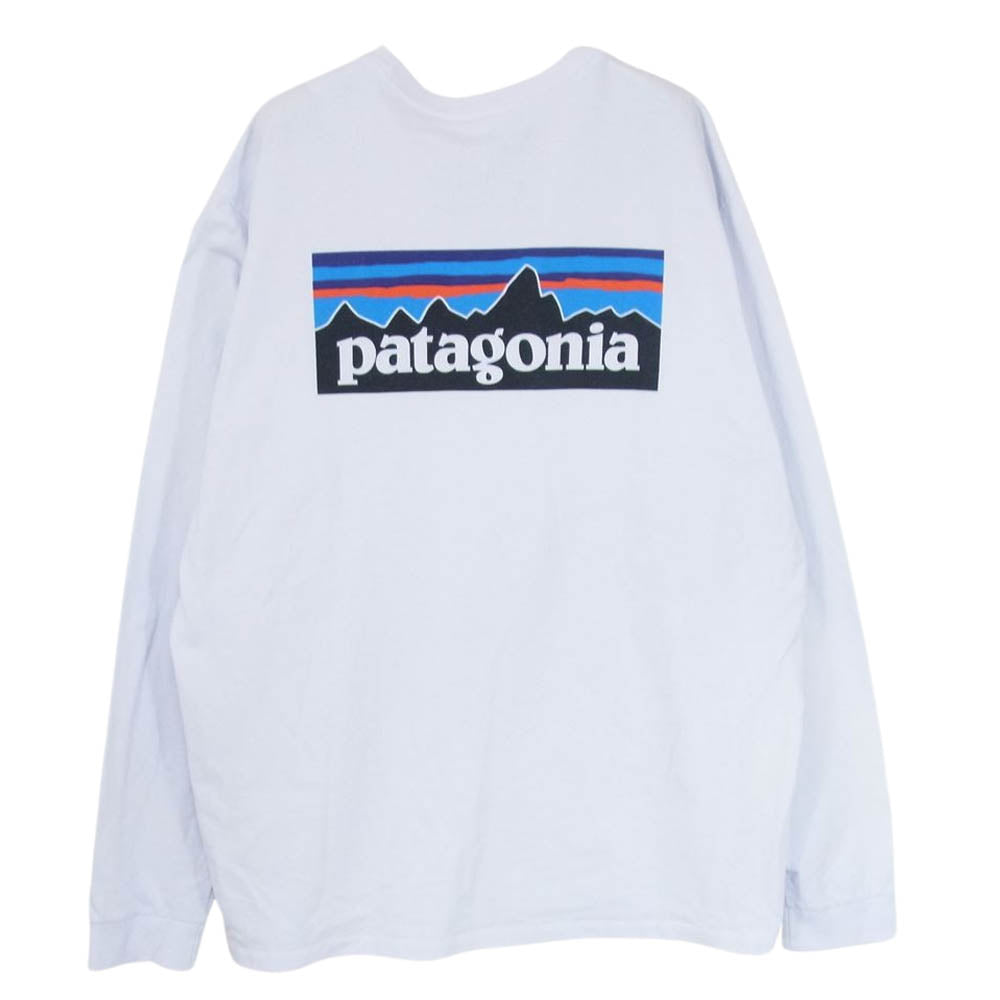 patagonia パタゴニア バックロゴプリント クルーネック 長袖 Tシャツ ホワイト系 L【中古】