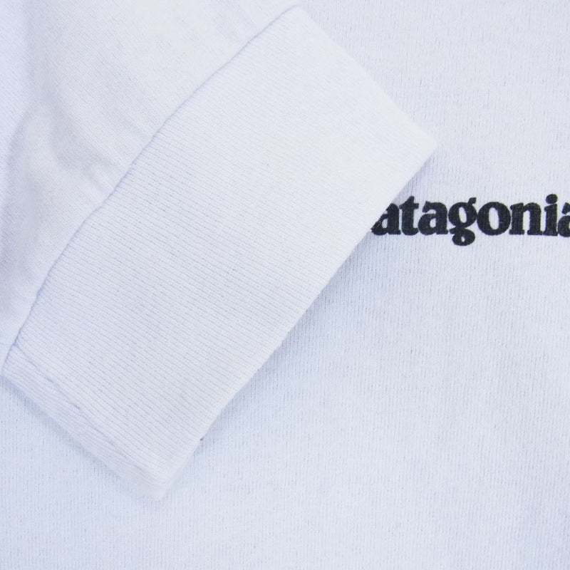 patagonia パタゴニア バックロゴプリント クルーネック 長袖 Tシャツ ホワイト系 L【中古】