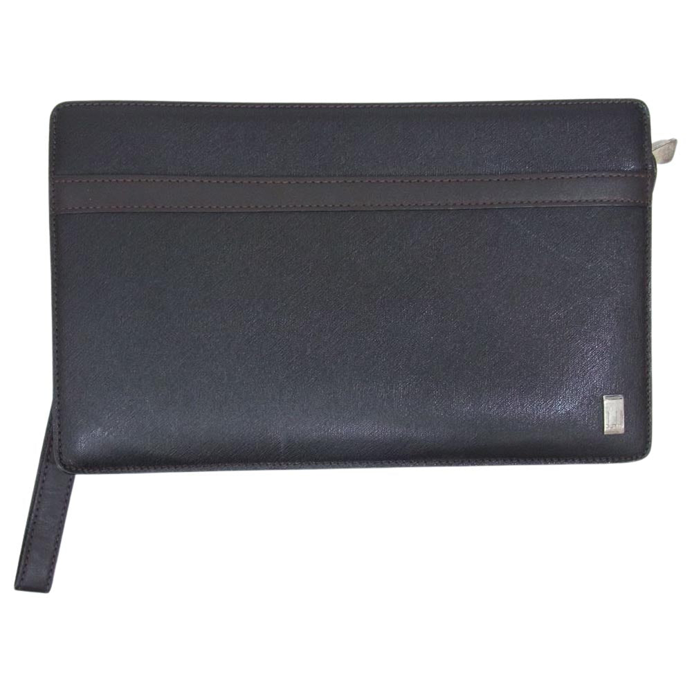 Dunhill ダンヒル レザー セカンド クラッチ バッグ ブラウン系【中古】